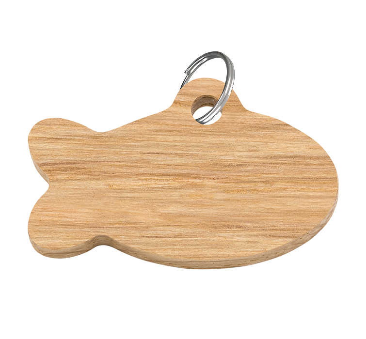 Gegraveerd Houten Vis Kattenpenning